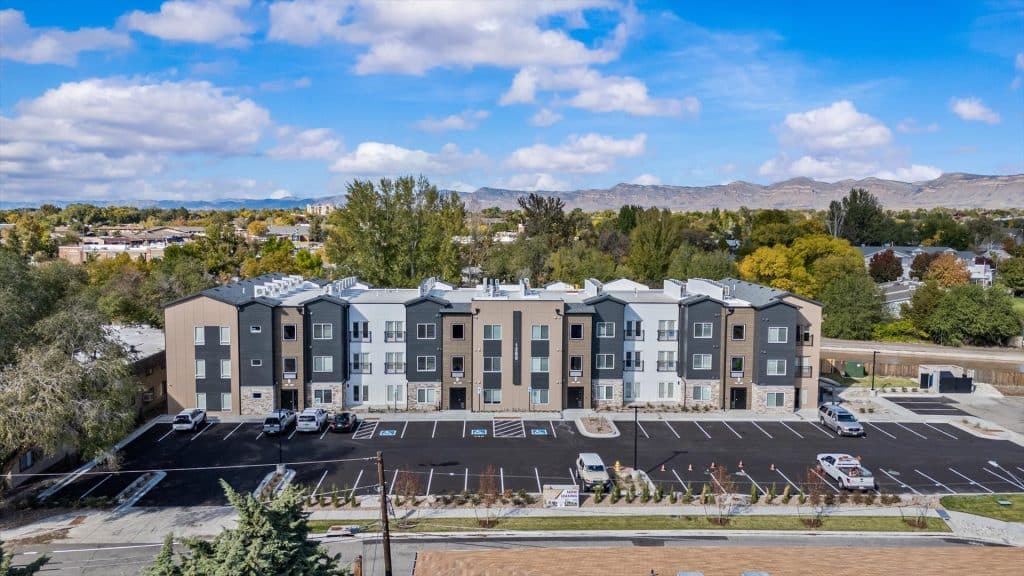 Exterior of The Sanford Flats multifamily apartment complex in Grand Junction, Colorado